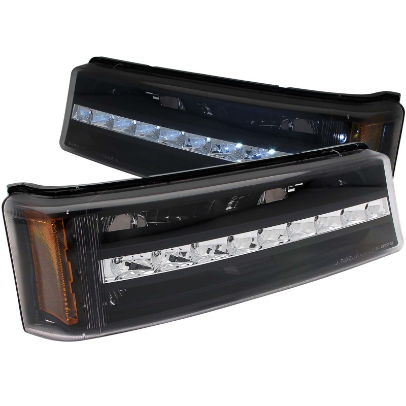 ANZO 2003-2006 Chevrolet Silverado 1500 LED Parking Lights Black w/ Amber Reflector thumbnail 4