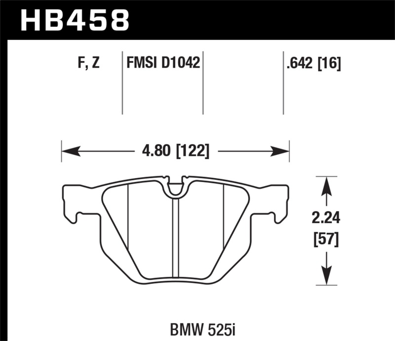 Hawk 07-08 BMW X5 3.0si / 09-13 X5 Xdrive / 10-13 X6 Xdrive Perf Ceramic Rear Street Brake Pads thumbnail 6