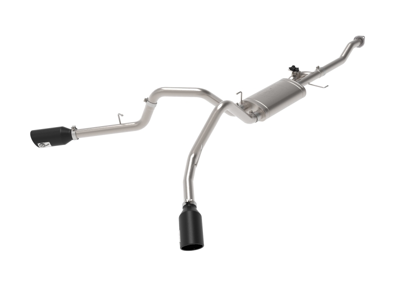 aFe Gemini XV 3in 304 SS Cat-Back Exhaust 15-20 Ford F-150 V6 2.7L/3.5 w/ Black Tips thumbnail 2