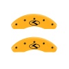 MGP 2 Caliper Covers Engraved Front Circle K/Kia Yellow Finish Black Char 2018 Kia Rio thumbnail 6