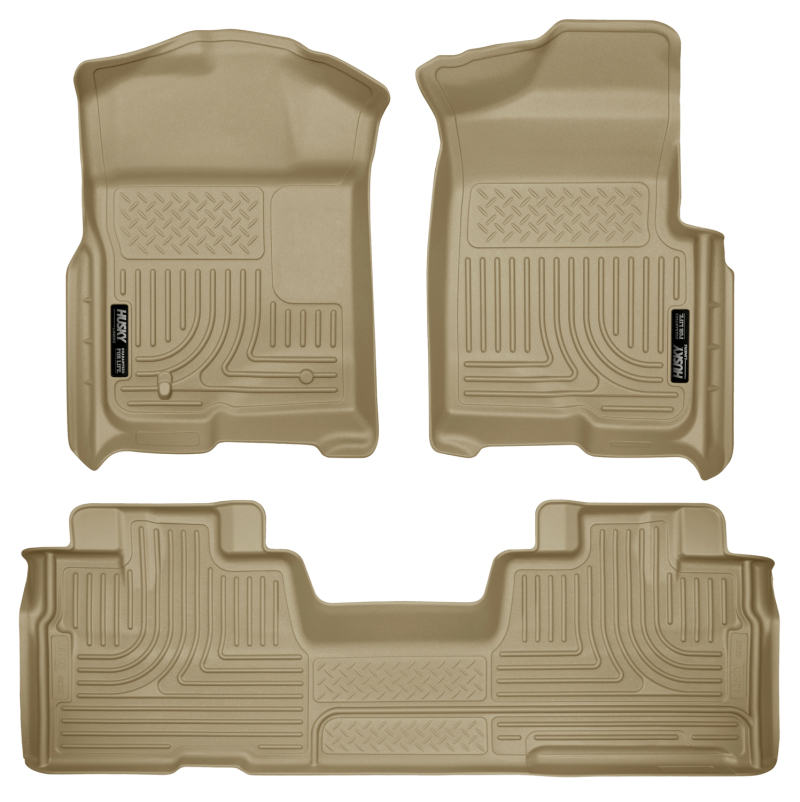 Husky Liners 09-12 Ford F-150 Super Cab WeatherBeater Combo Tan Floor Liners thumbnail 2