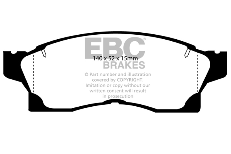 EBC 91-92 Toyota MR2 2.0 Turbo Yellowstuff Front Brake Pads thumbnail 4