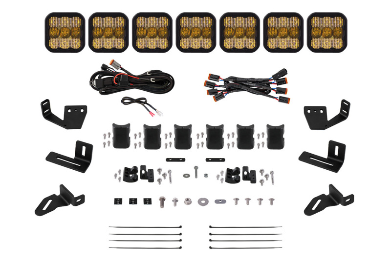 Diode Dynamics Prinsu/Sherpa Roof Racks- SS5 7-Pod CrossLink Mounting Kit - Sport Yellow Combo thumbnail 2