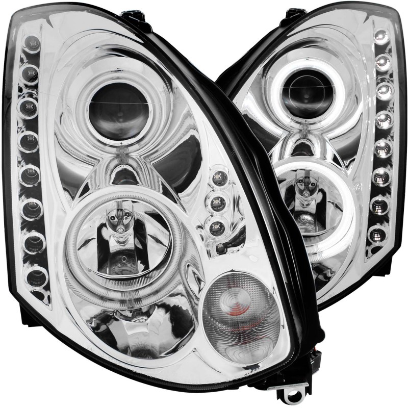 ANZO 2003-2007 Infiniti G35 Projector Headlights w/ Halo Chrome (CCFL) (HID Compatible) thumbnail 7