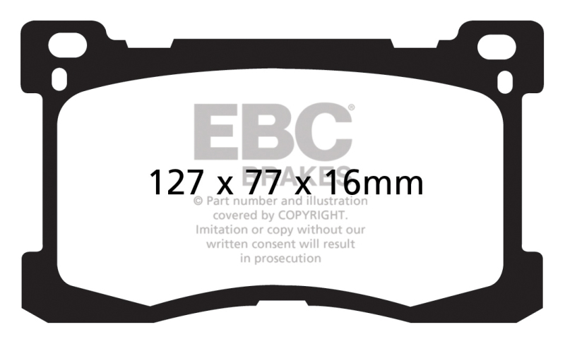 EBC 12+ Hyundai Equus 5.0 Yellowstuff Front Brake Pads thumbnail 7