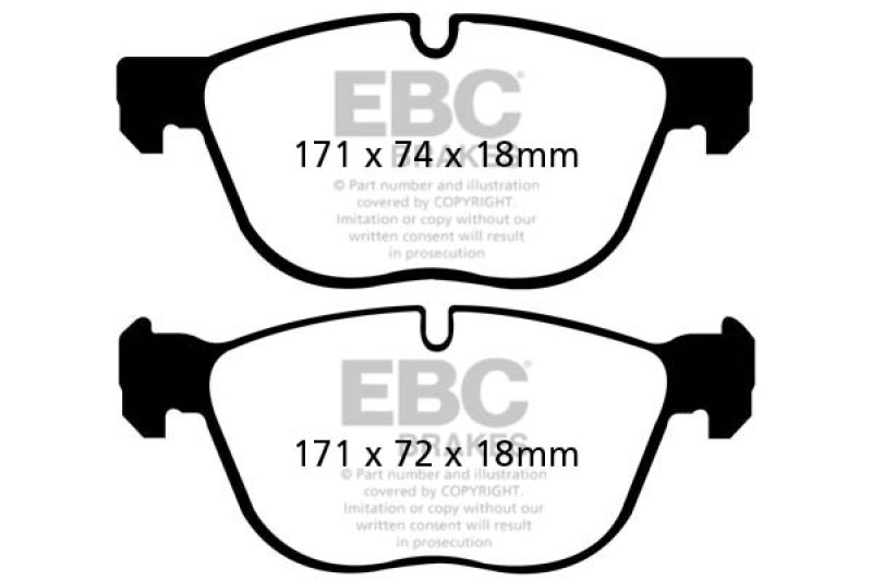 EBC 07-10 BMW X5 3.0 Greenstuff Front Brake Pads thumbnail 2