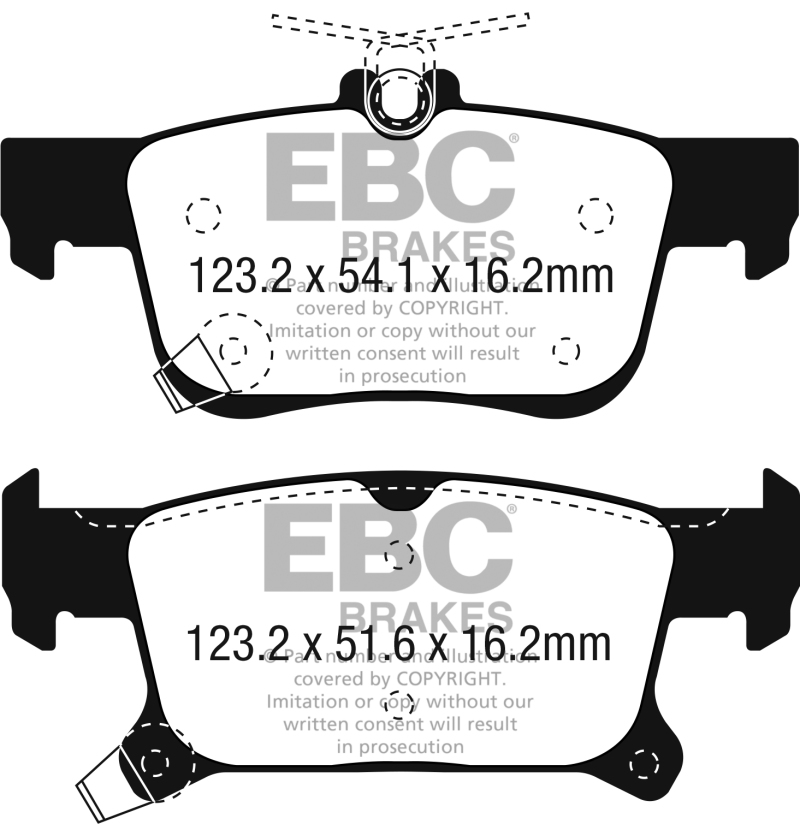 EBC 2016+ Buick Envision 2.0L Turbo Yellowstuff Rear Brake Pads thumbnail 3