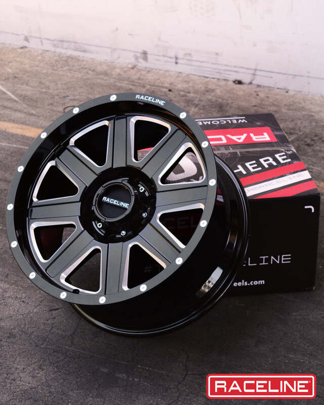 Raceline 940M Hostage 16x8in / 5x139.7 BP / 0mm Offset / 106.5mm Bore - Black & Milled Wheel thumbnail 8