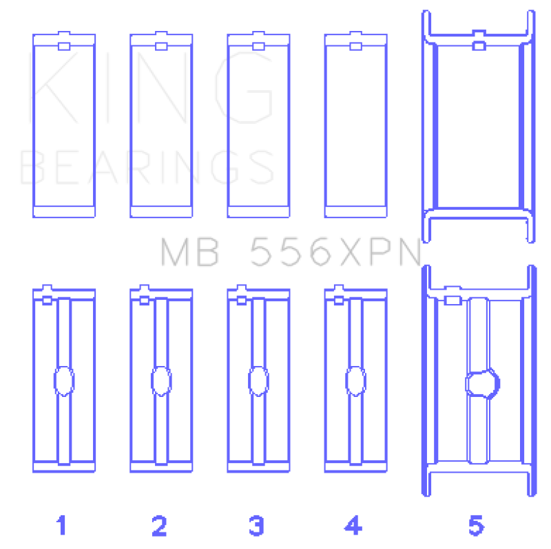King Engine Bearings Chevrolet 369-502 Gen IV/ V/ VI - (Size .020) Main Bearing Set thumbnail 2