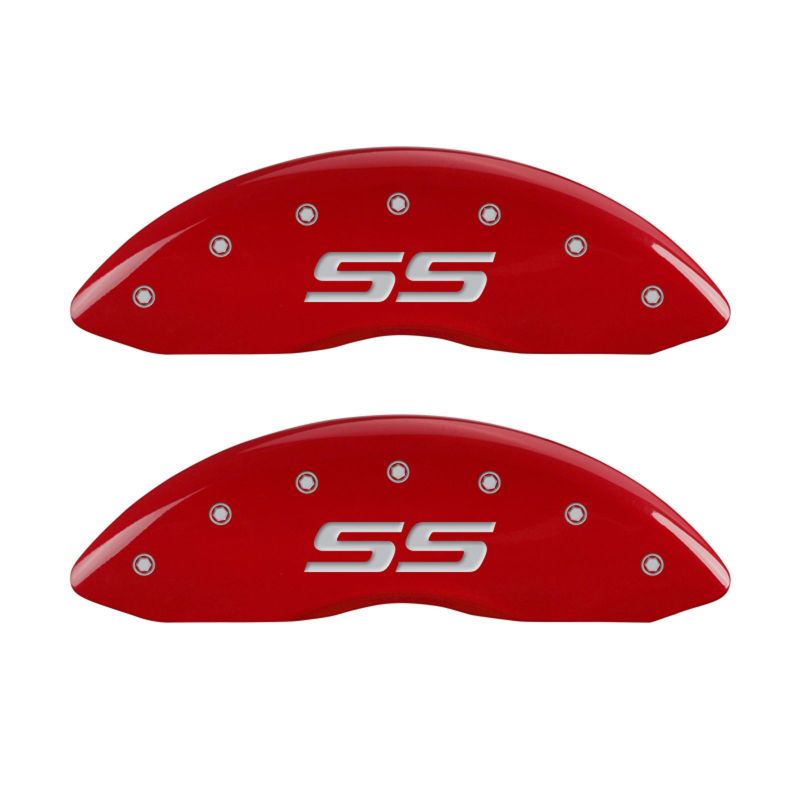 MGP 4 Caliper Covers Engraved Front & Rear Monte Carlo style/SS Red finish silver ch thumbnail 2