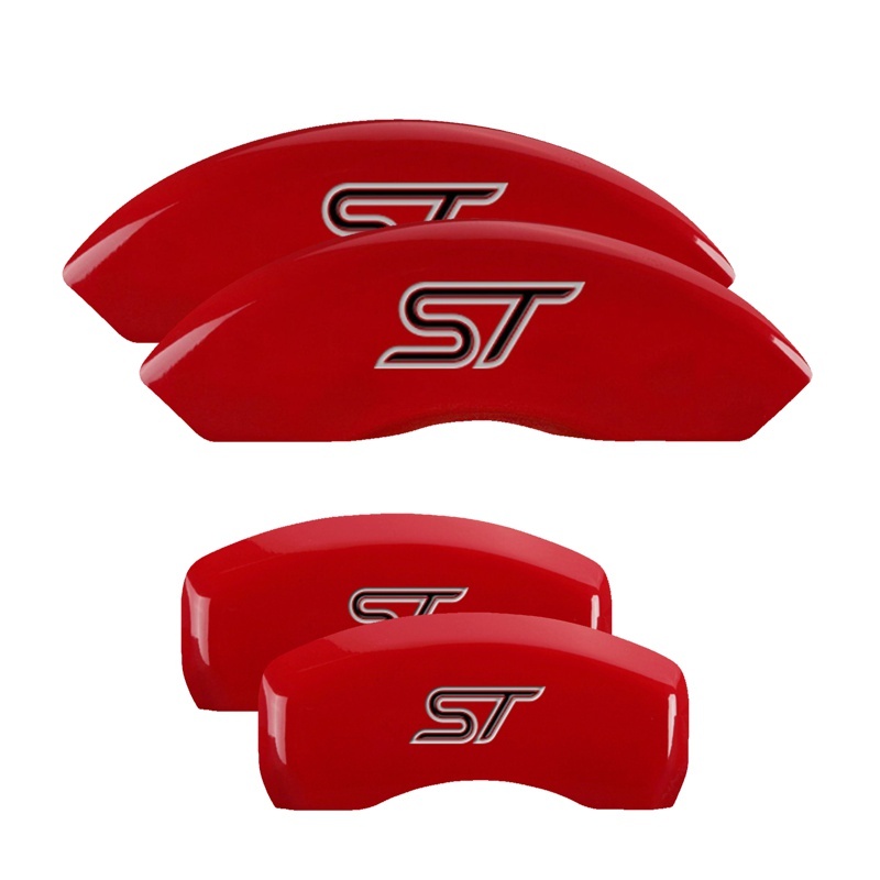 MGP Front set 2 Caliper Covers Engraved Front MGP Red finish silver ch thumbnail 6