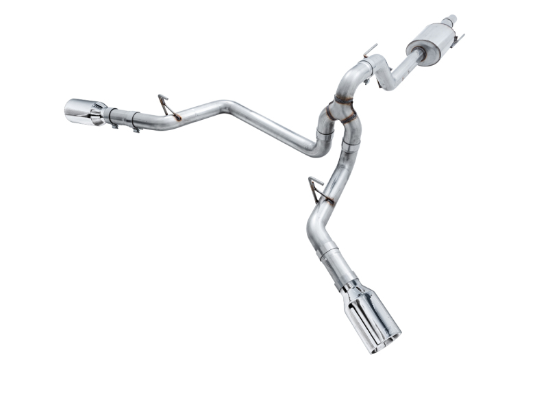 AWE Tuning 2015+ Ford F-150 0FG Dual Exit Performance Exhaust System w/5in Chrome Silver Tips thumbnail 3