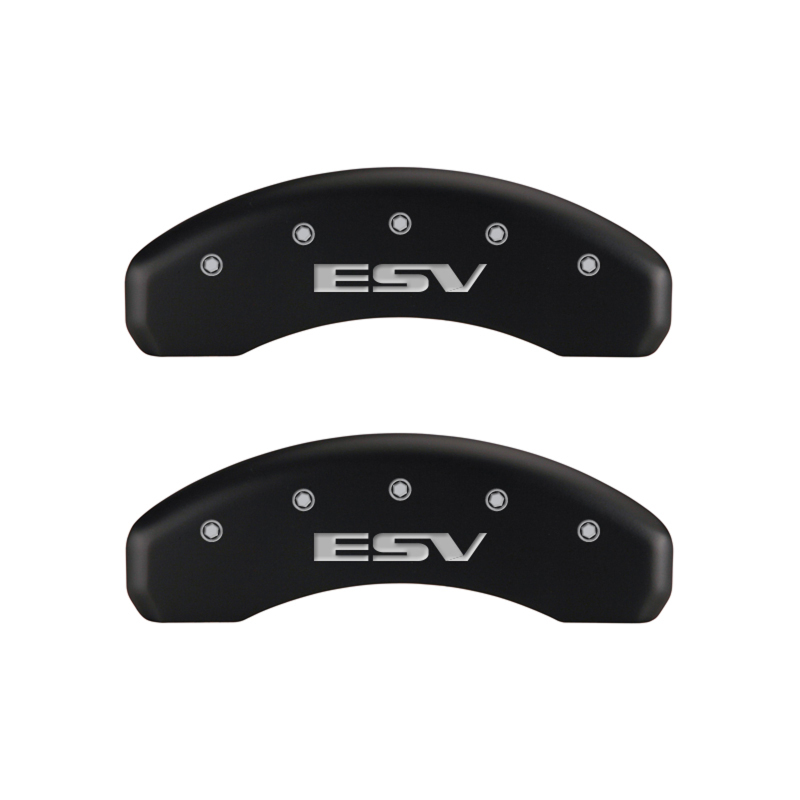 MGP 4 Caliper Covers Engraved Front Escalade Engraved Rear ESV Red finish silver ch thumbnail 7