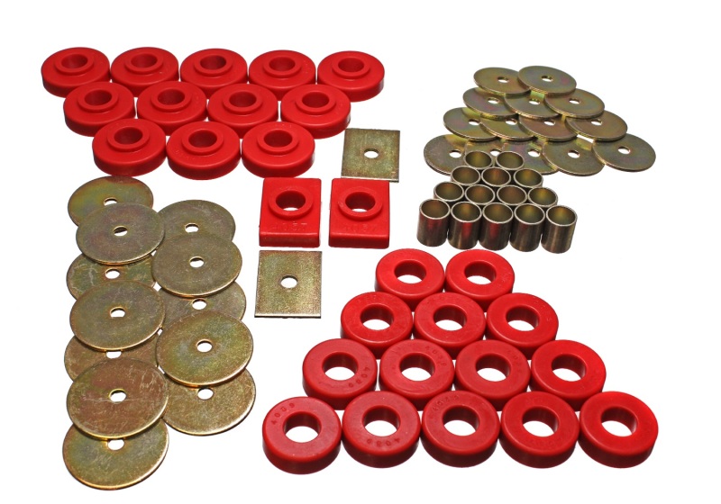 Energy Suspension 55-57 Chevy Full Size (Belair/Caprice/Impala) Red Body Mount Set thumbnail 6