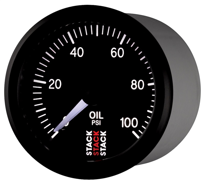 Autometer Stack 52mm 0-100 PSI 1/8in NPTF Male Pro Stepper Motor Oil Pressure Gauge - Black thumbnail 7