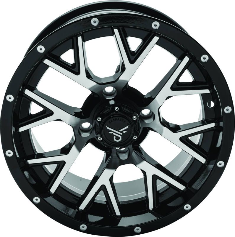 Quadboss Wheels 608572 QuadBoss Barbwire 14X7 - 5+2 - 4/110 - Black Machined thumbnail 3