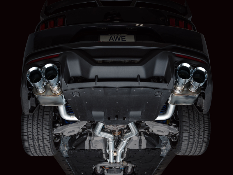 AWE 2024 Ford Mustang Dark Horse S650 RWD SwitchPath Cat-Back Exhaust w/ Quad Chrome Silver Tips thumbnail 8