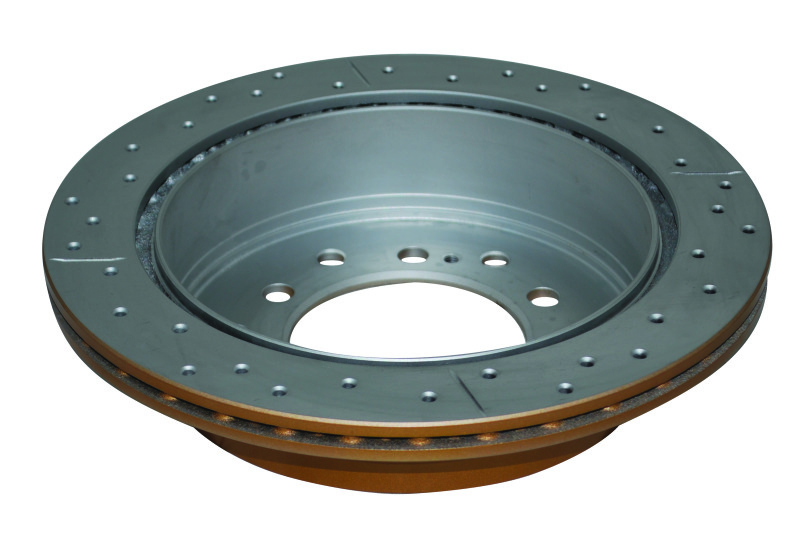 DBA Street Series X-Gold Disc Brake Rotors DBA793X Rotor, Cross-Drilled, Slotted, X-Gold, Uni-Directional, Lexus, Toyota, Rear, Each thumbnail 5
