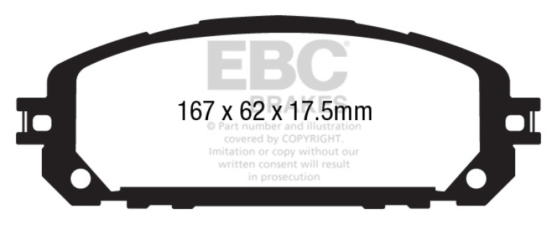 EBC 13+ Jeep Cherokee 3.2 Ultimax2 Front Brake Pads thumbnail 6