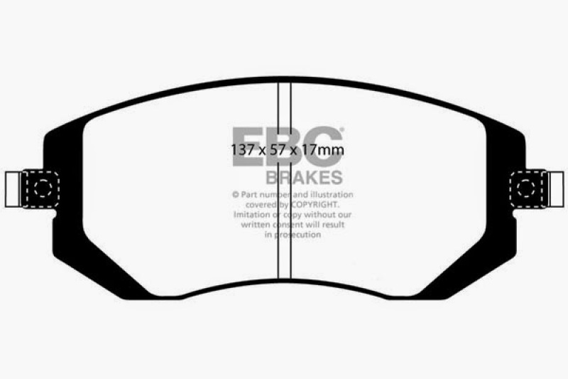 EBC 04-06 Saab 9-2X 2.0 Turbo Yellowstuff Front Brake Pads thumbnail 4