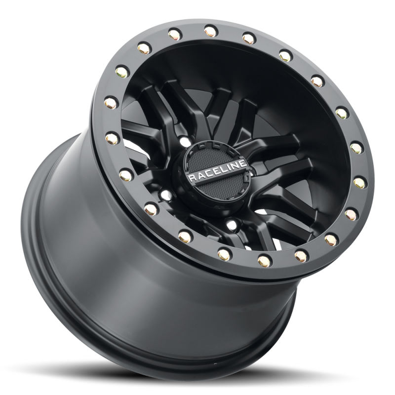 Raceline A91B Ryno 15x10in / 4x156 BP / 0mm Offset / 132.5mm Bore - Satin Black Beadlock Wheel thumbnail 2