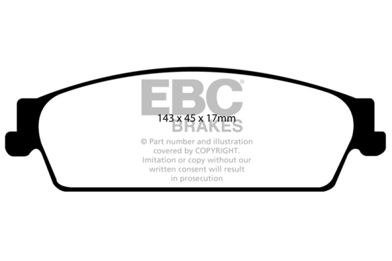 EBC 09-14 Cadillac Escalade 6.0 Hybrid Yellowstuff Rear Brake Pads thumbnail 6