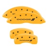 MGP 4 Caliper Covers Engraved Front & Rear With stripes/Dodge Yellow finish black ch thumbnail 8