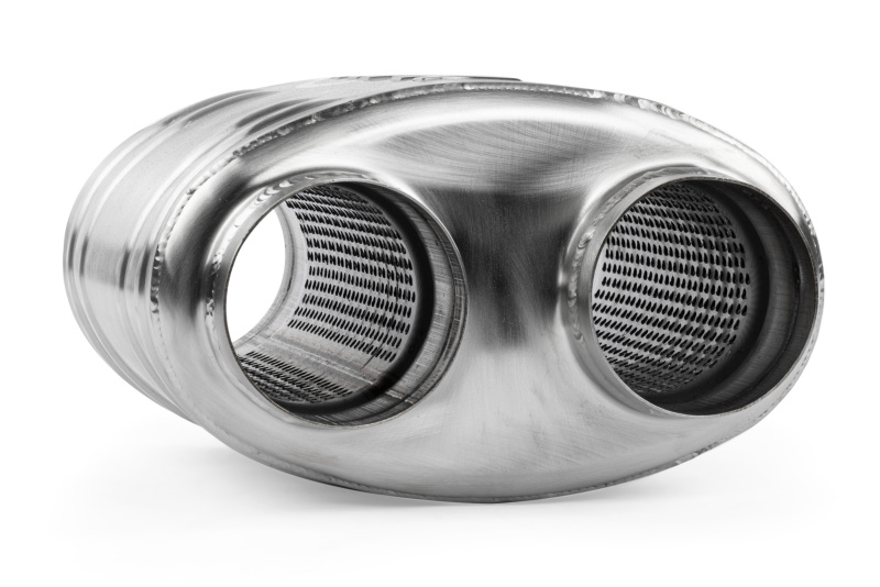 APR Premium Sound Absorption Muffler - Dual 70mm (2.75in) - Oval Body 217mm x 134mm x 210mm thumbnail 3