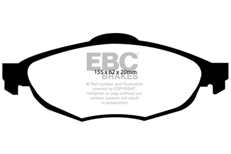 EBC 01-06 Chrysler Sebring Sedan 2.4 Ultimax2 Front Brake Pads thumbnail 3