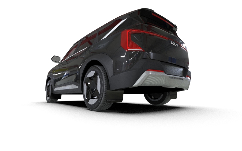 Rally Armor 2027 Kia EV5 Black Mud Flap - Metallic Black Logo thumbnail 3