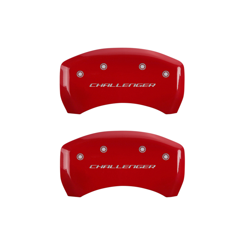 MGP 4 Caliper Covers Engraved Front & Rear Block/Challenger Red finish silver ch thumbnail 7