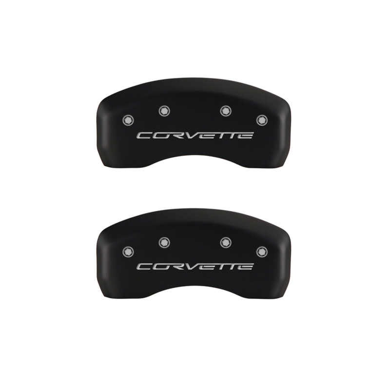 MGP 4 Caliper Covers Engraved Front & Rear C6/Corvette Red finish silver ch thumbnail 7