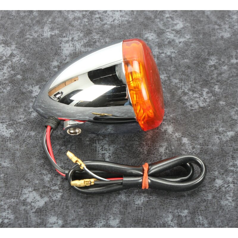 Bikers Choice Chrome Bullet Front Turn Signal Amber Lens Dual Filament Replaces H-D 68885-00 thumbnail 2