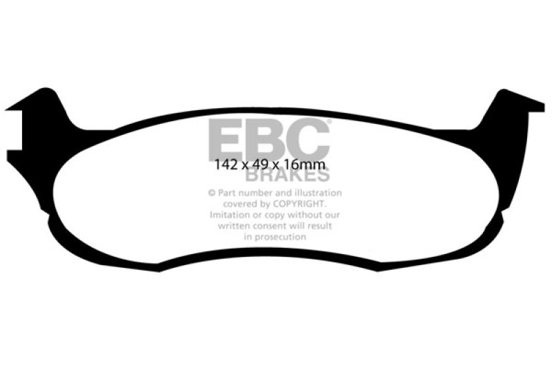 EBC 00-01 Ford Expedition 4.6 2WD Greenstuff Rear Brake Pads thumbnail 5