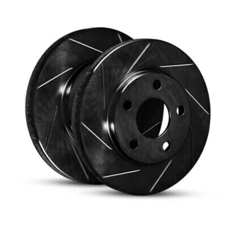 R1 08-13 BMW 128I Rear Right Slotted Black Brake Rotor