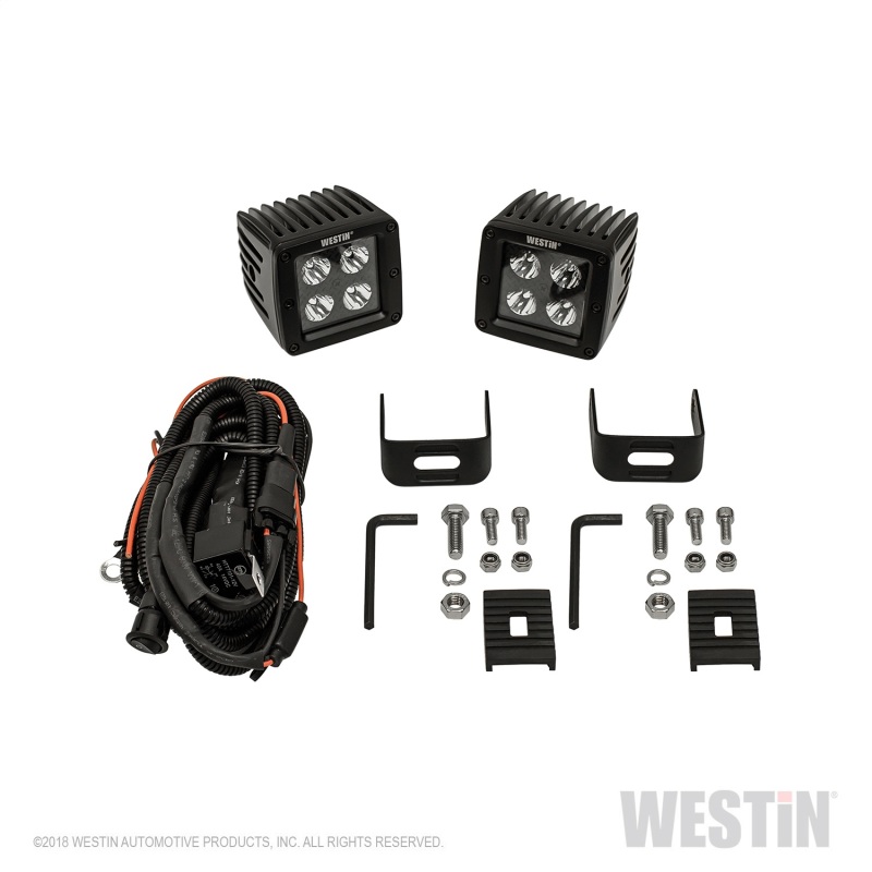 Westin HyperQ LED Auxiliary Lights 3in x 3in cube 20w Flood - Black thumbnail 2