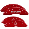 MGP 4 Caliper Covers Engraved Front RAM Engraved Rear RAMHEAD Red finish silver ch thumbnail 5