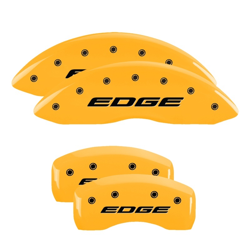 MGP 4 Caliper Covers Engraved Front & Rear EDGE/2015 Yellow finish black ch thumbnail 6