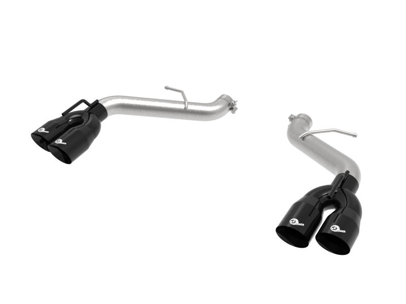 aFe POWER MACH Force-Xp 3in Axle-Back Exhaust 16-20 Chevrolet Camaro SS V8 6.2L w/o Mufflers - Black thumbnail 3