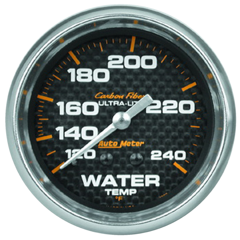 Autometer Carbon Fiber 2-5/8in 120-240 Deg F Mechanical Water Temp Gauge thumbnail 4