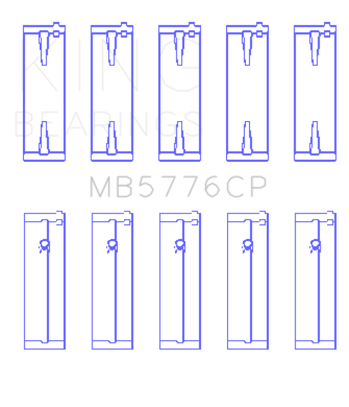 King Engine Bearings Isuzu 4HK1 (Housing Bore +.020) (Size 0.50 Oversized) Main Bearing Set thumbnail 5