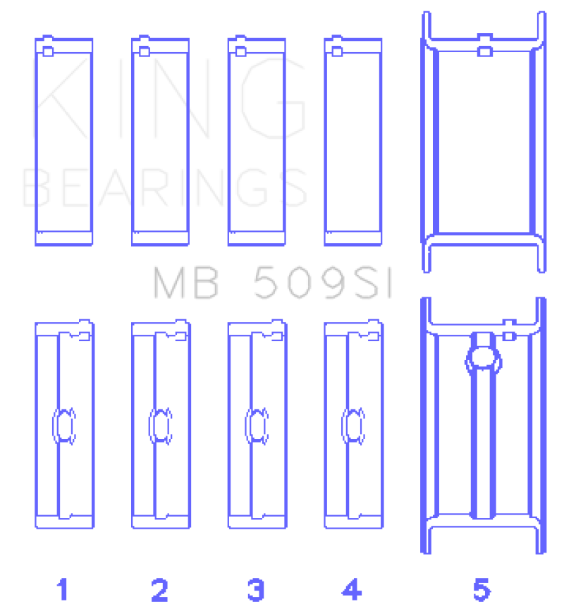 King Engine Bearings Chevrolet 400 Crankshaft Main Bearing Set (Set of 5) thumbnail 2