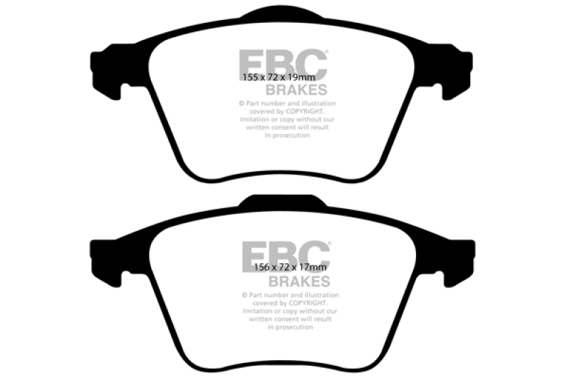 EBC 08-10 Volvo S60 2.5 Turbo T5 Greenstuff Front Brake Pads thumbnail 2