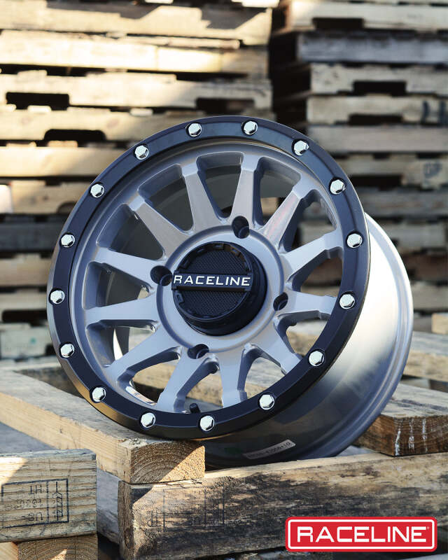Raceline A95SG Trophy 14x7in / 4x110 BP / 10mm Offset / 83.8mm Bore - Grey & Black Lip Wheel thumbnail 9