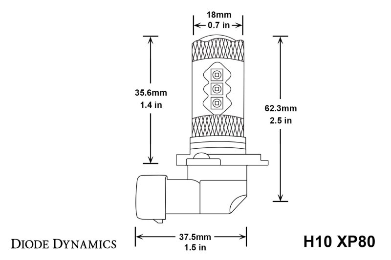 Diode Dynamics H10 XP80 LED - Cool - White (Pair) thumbnail 6