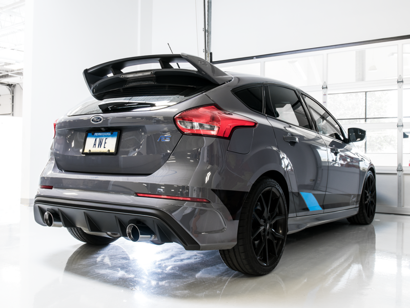 AWE Tuning Ford Focus RS SwitchPath Cat-Back Exhaust - Diamond Black Tips thumbnail 7