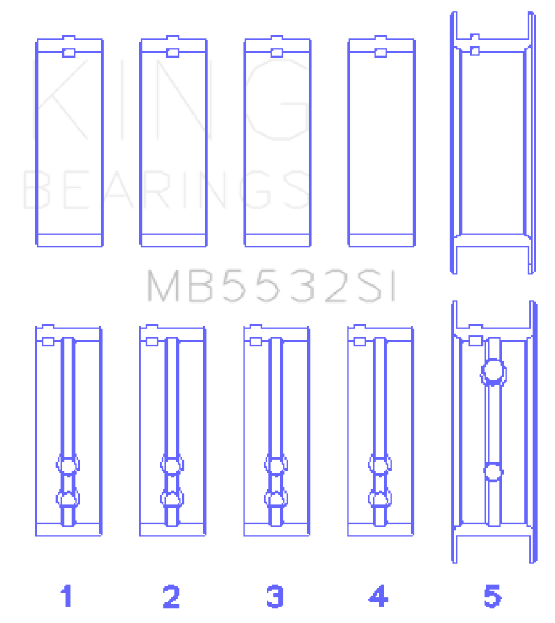 King Engine Bearings Chevrolet 151/153 (Size STD) Main Bearing Set thumbnail 4