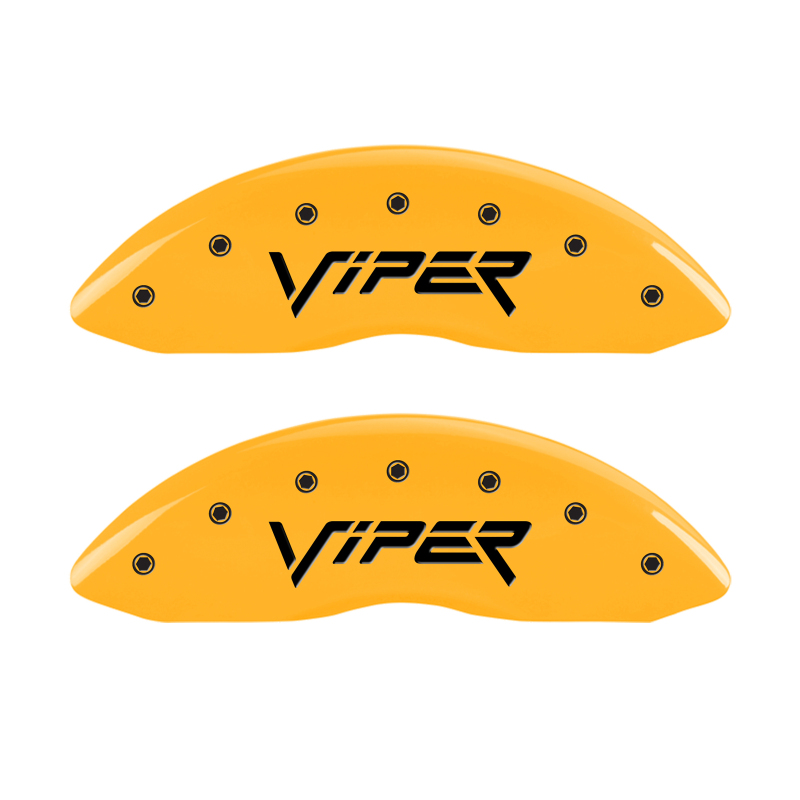 MGP 4 Caliper Covers Engraved Front & Rear Gen 2/Viper Yellow Finish Black Ch thumbnail 4