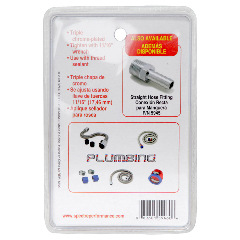Spectre Fitting 90 Degree Barb NPT Threads (For 3/8in. Hose) - Chrome thumbnail 7