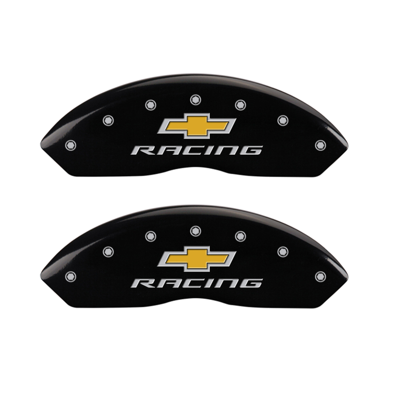 MGP 4 Caliper Covers Engraved F & R Chevy Racing Black Finish Silver Char 2017 Chevrolet Camaro thumbnail 5